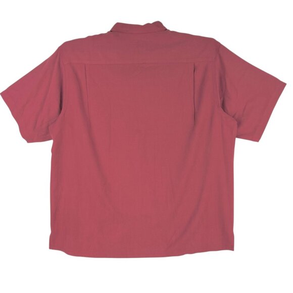 Joseph & Feiss Men's Classic Fit Red Short Sleeve Button-Up Shirt XXL 100% Silk - Picture 2 of 11